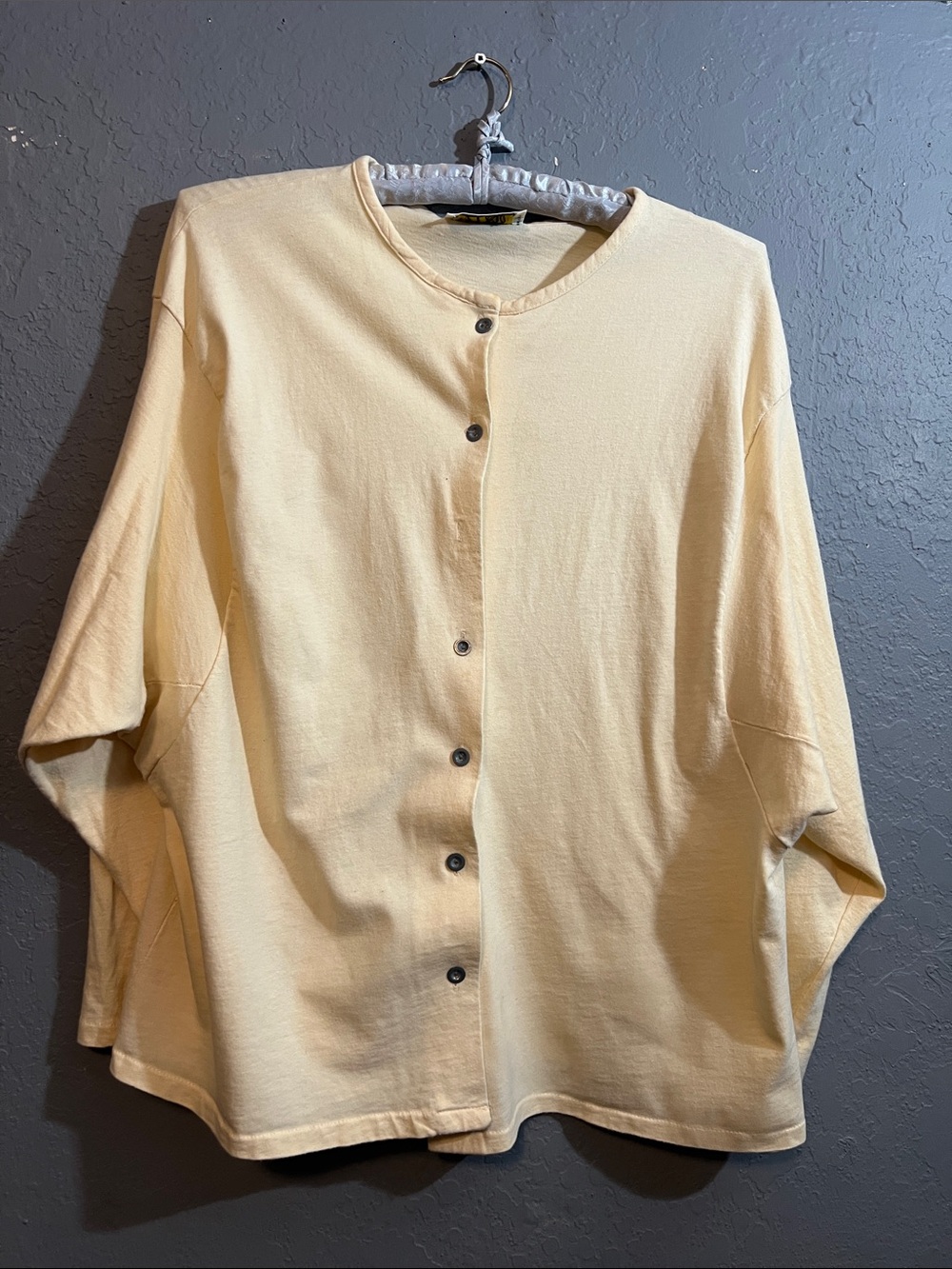 Sakura Lightweight Button-Front Shirt in Soft Yellow